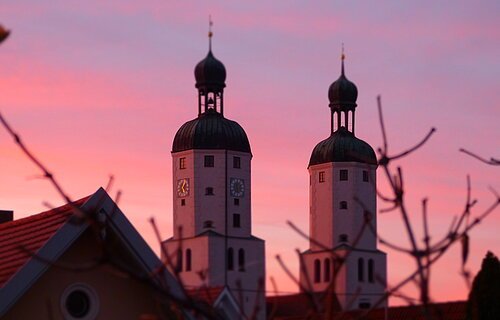 Stadtpfarrkirche Sonnenuntergang